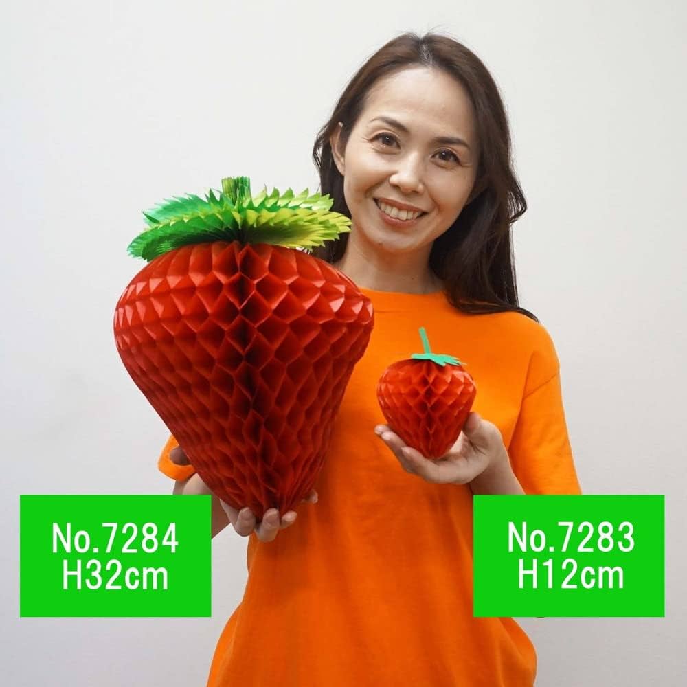 ③苺 Amazon.co.jp: イチゴ装飾 いちご折りたたみハニカムPOP